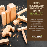 Lindenholz zum Schnitzen – 10-teiliges Set aus Lindenholz – inkl. 7 Schnitzfiguren Rohling – Schnitzrohlinge, Schnitzholz für Anfänger inkl. 3 x Stiftrohling