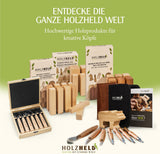 Lindenholz zum Schnitzen – 10-teiliges Set aus Lindenholz – inkl. 7 Schnitzfiguren Rohling – Schnitzrohlinge, Schnitzholz für Anfänger inkl. 3 x Stiftrohling