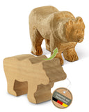 Schnitzholz Rohling 1 großer Bär 11,5x7x3,5cm-Lindenholz-Holzblock gefräst inkl. Anleitung (E-Book) DIY Schnitzen für Kinder und Erwachsene
