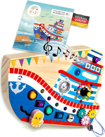 WuKi - Busy Board 2 Jahre- Montessori Busy Board Deutsch - Montessori-Activity Board