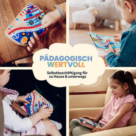 WuKi - Busy Board 2 Jahre- Montessori Busy Board Deutsch - Montessori-Activity Board